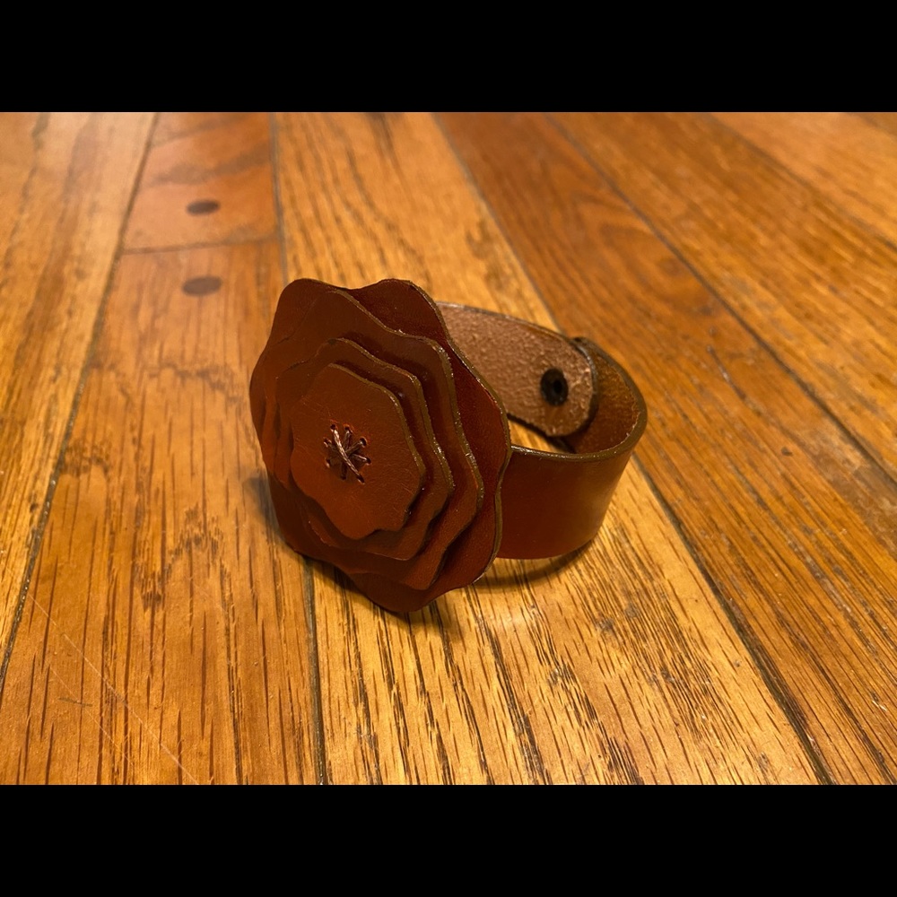 Handmade Leather scarf cuff